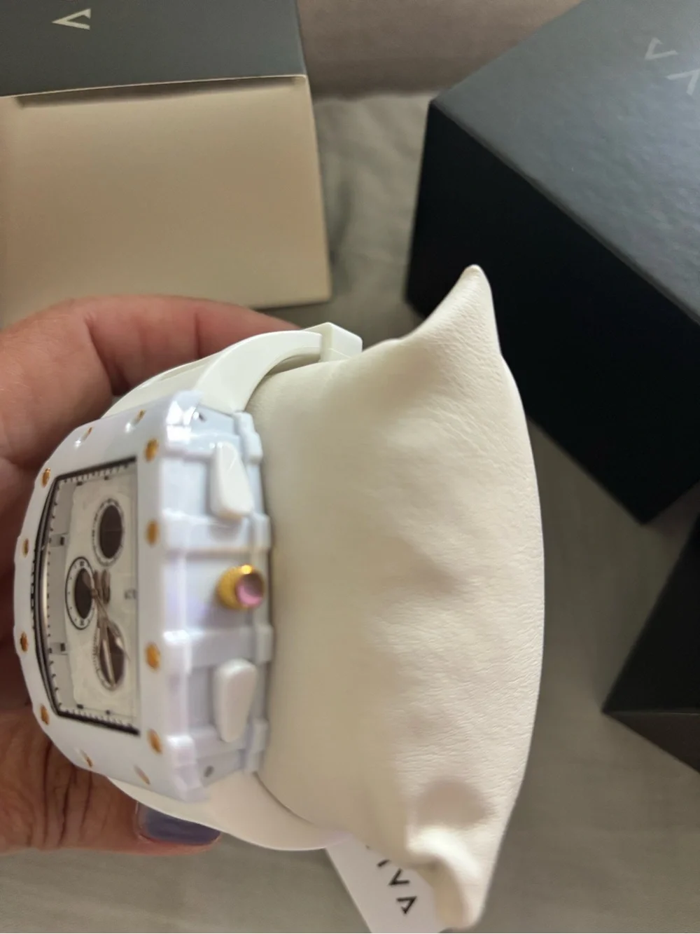 ACTIVA Men's White Chronograph Sport Watch with Gold Accents